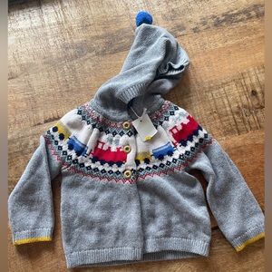 Baby Boden hooded train sweater